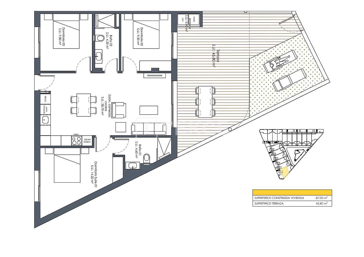 2 slaapkamer Flat te koop in San Fulgencio met zwembad - € 225.000 (Ref: 8965065)