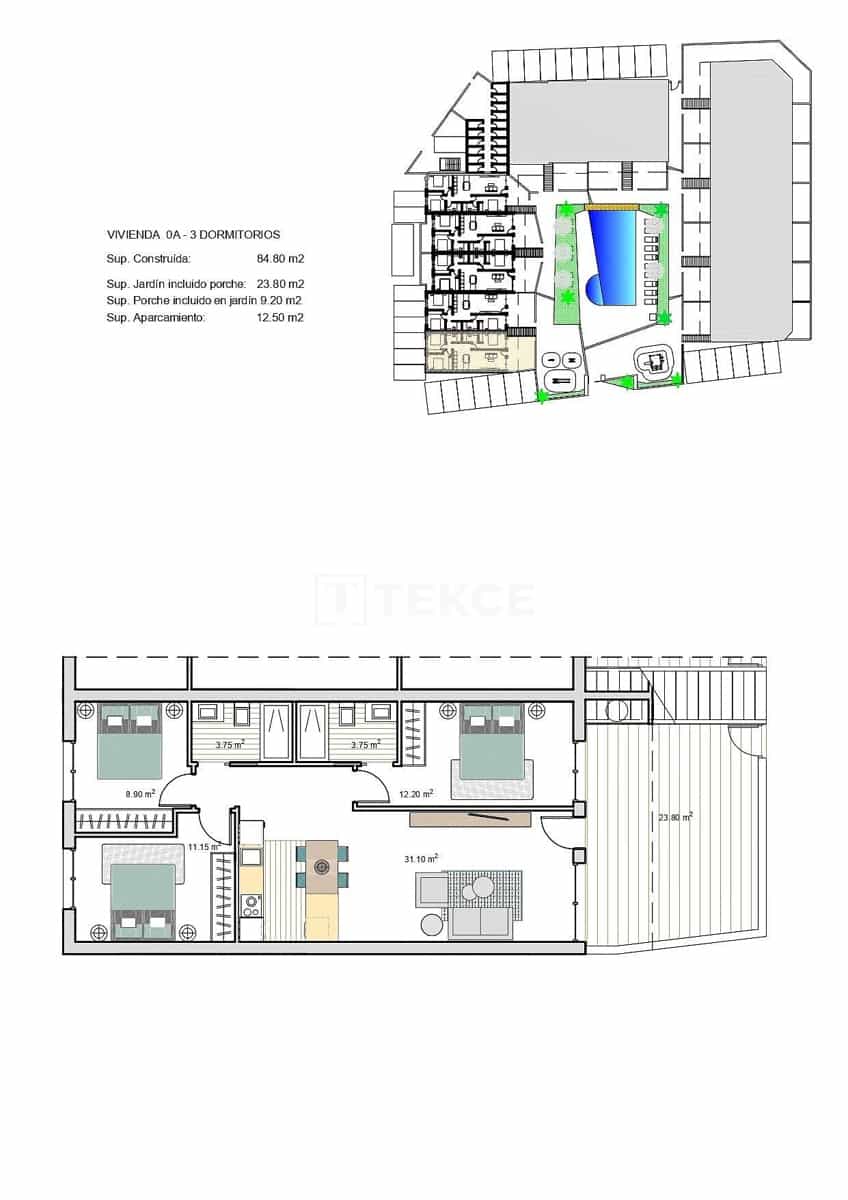 3 slaapkamer Flat te koop in Roldan met zwembad - € 223.000 (Ref: 8965109)