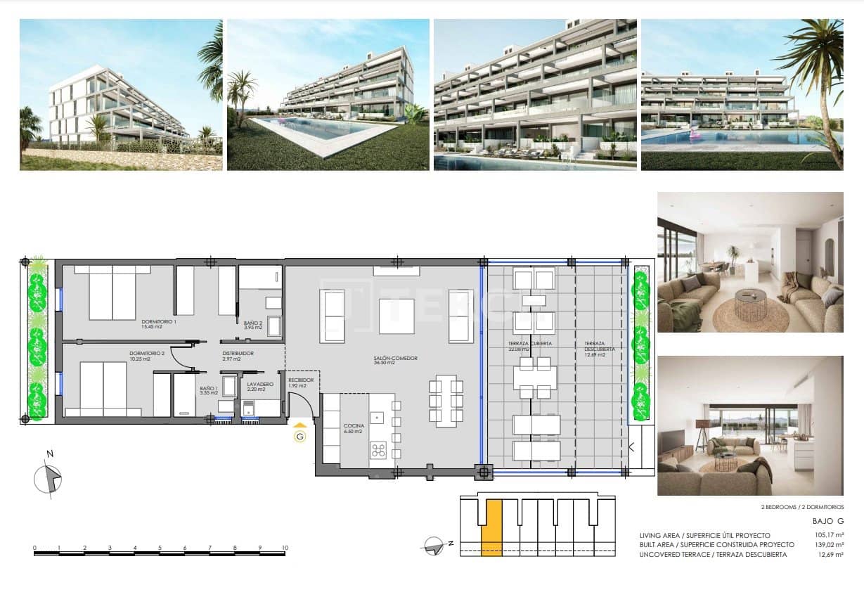 2 sypialnia Mieszkanie na sprzedaż w Mar de Cristal z basenem - 305 000 € (Ref: 8965130)
