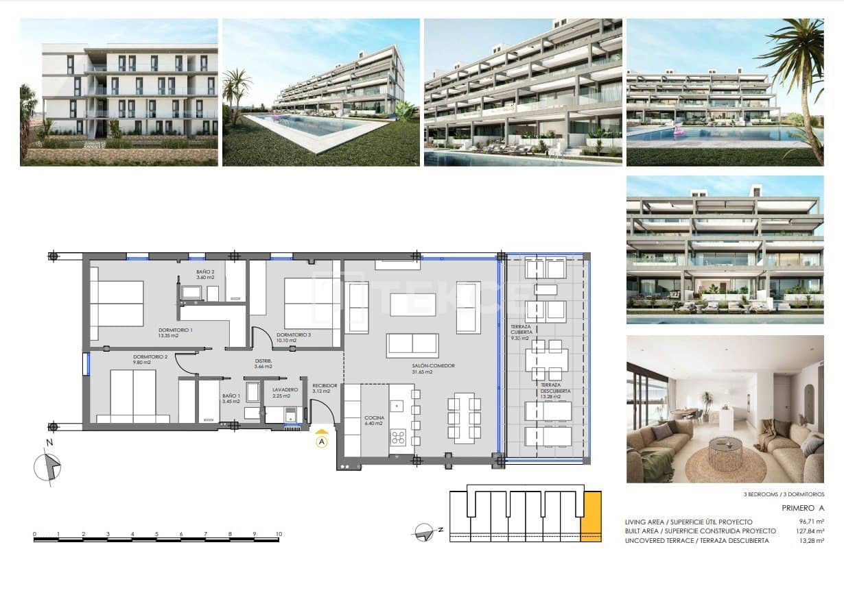 2 sypialnia Mieszkanie na sprzedaż w Mar de Cristal z basenem - 305 000 € (Ref: 8965130)