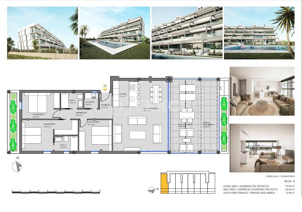 2 sypialnia Mieszkanie na sprzedaż w Mar de Cristal z basenem - 325 000 € (Ref: 8965132)