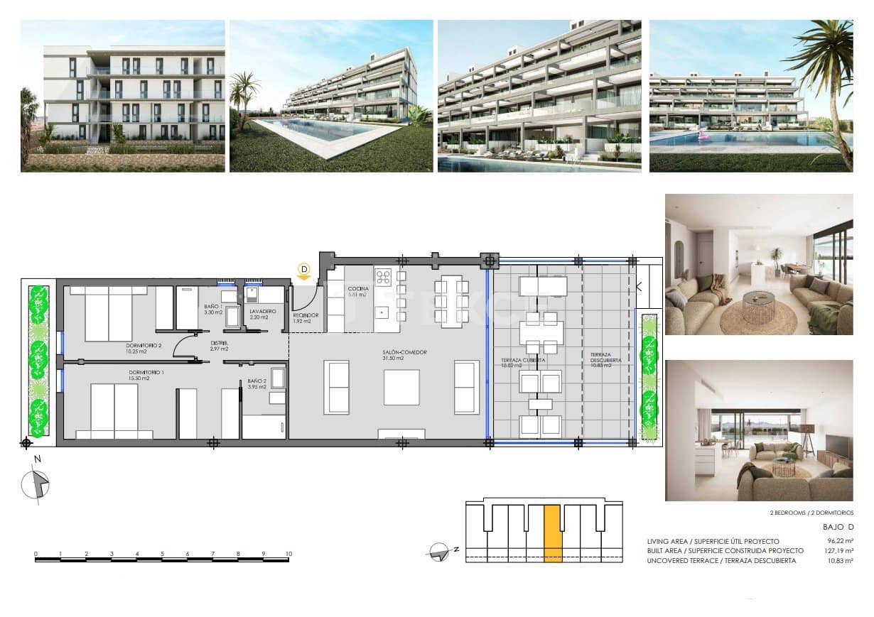 2 sypialnia Mieszkanie na sprzedaż w Mar de Cristal z basenem - 325 000 € (Ref: 8965132)