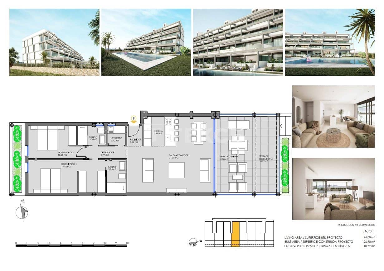 2 sypialnia Mieszkanie na sprzedaż w Mar de Cristal z basenem - 325 000 € (Ref: 8965132)