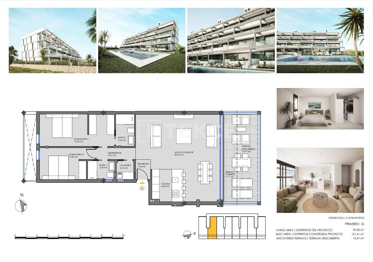 2 sypialnia Mieszkanie na sprzedaż w Mar de Cristal z basenem - 325 000 € (Ref: 8965132)