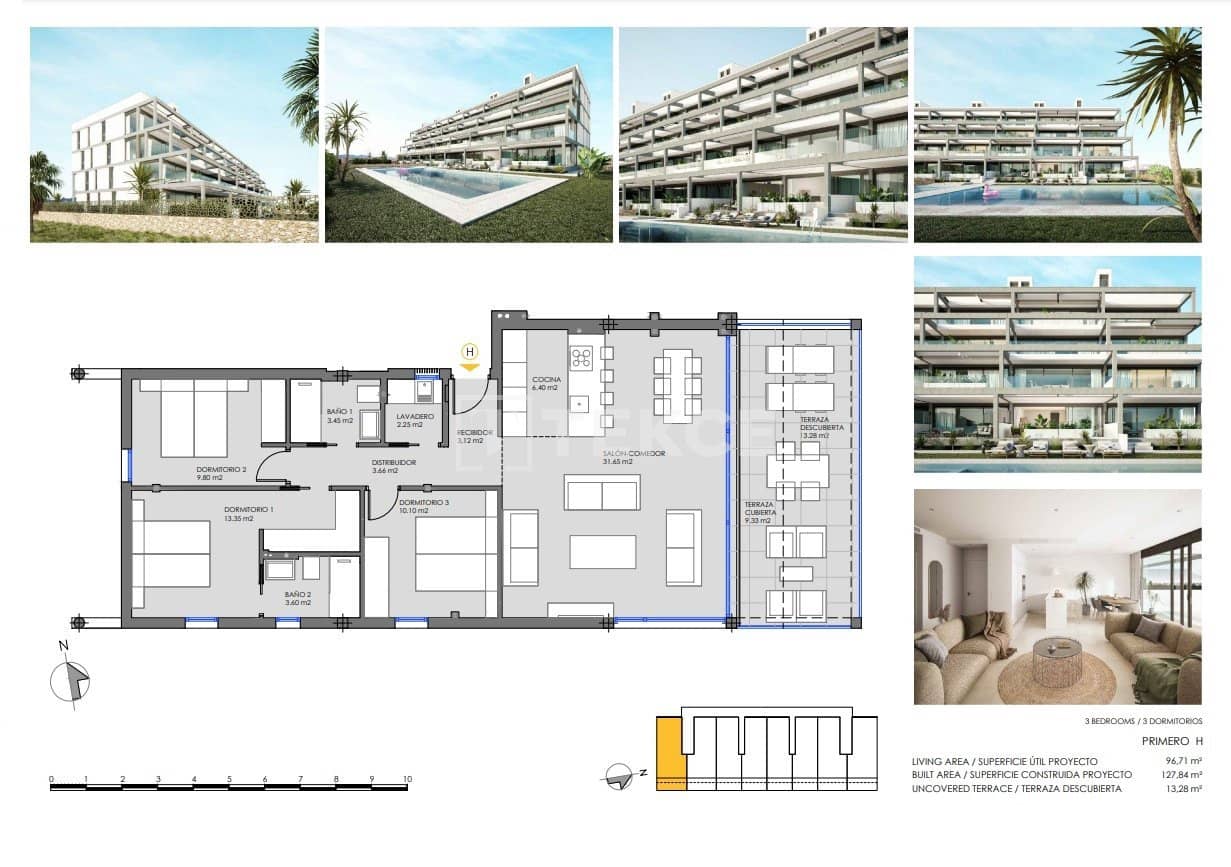2 sypialnia Mieszkanie na sprzedaż w Mar de Cristal z basenem - 325 000 € (Ref: 8965132)