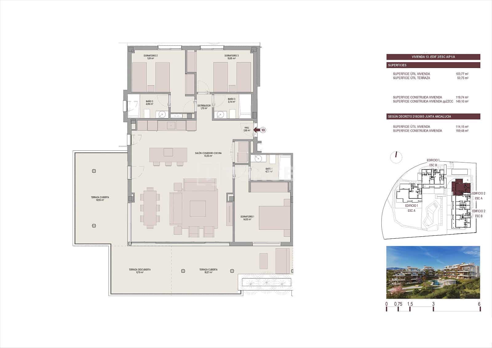 3 soveværelse Lejlighed til salg i Los Flamingos med swimmingpool - € 1.090.000 (Ref: 8965143)