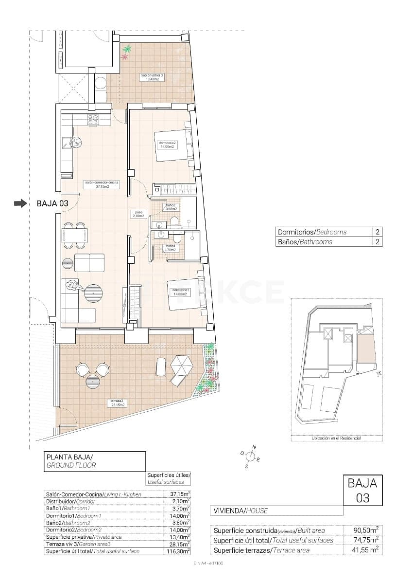 2 makuuhuone Asunto myytävänä paikassa Hondon de las Nieves mukana uima-altaan 
autotalli - 185 000 € (Ref: 8965180)