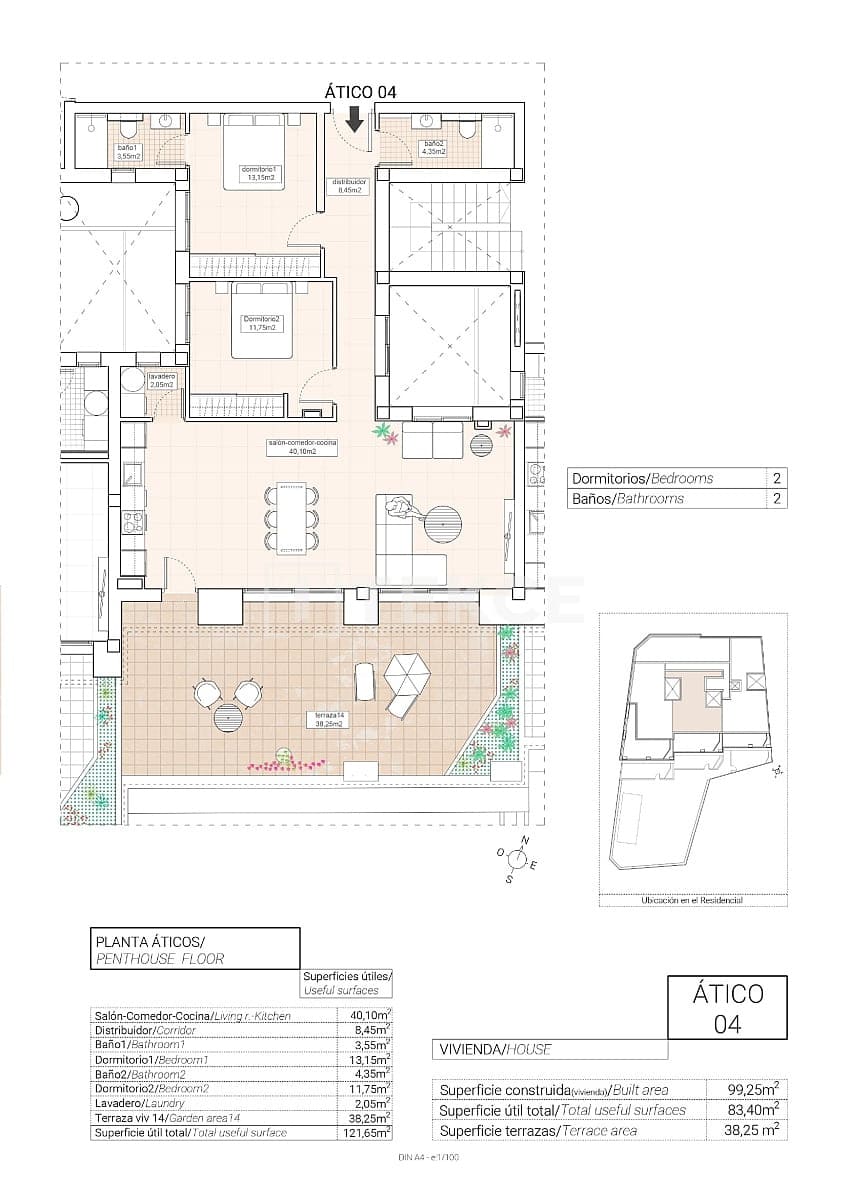 2 soveværelse Lejlighed til salg i Hondon de las Nieves med swimmingpool garage - € 220.000 (Ref: 8965181)