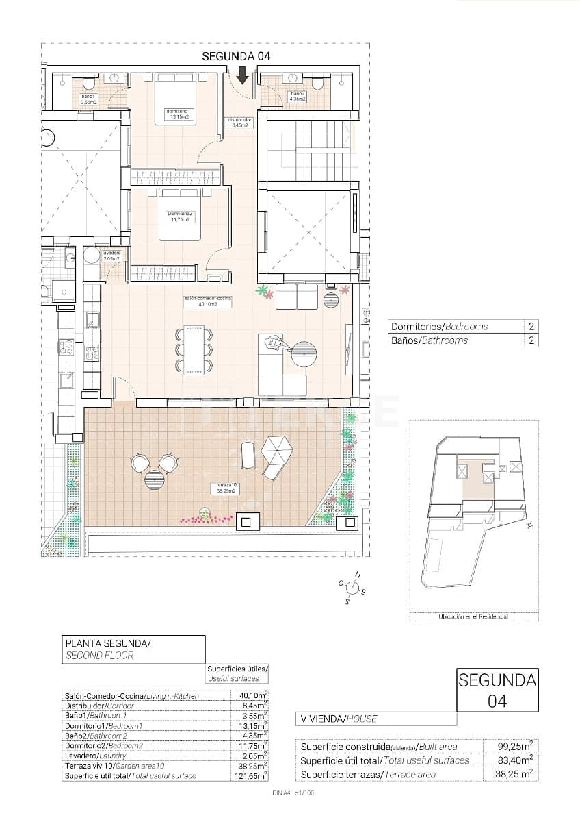 2 slaapkamer Flat te koop in Hondon de las Nieves met zwembad garage - € 240.000 (Ref: 8965182)