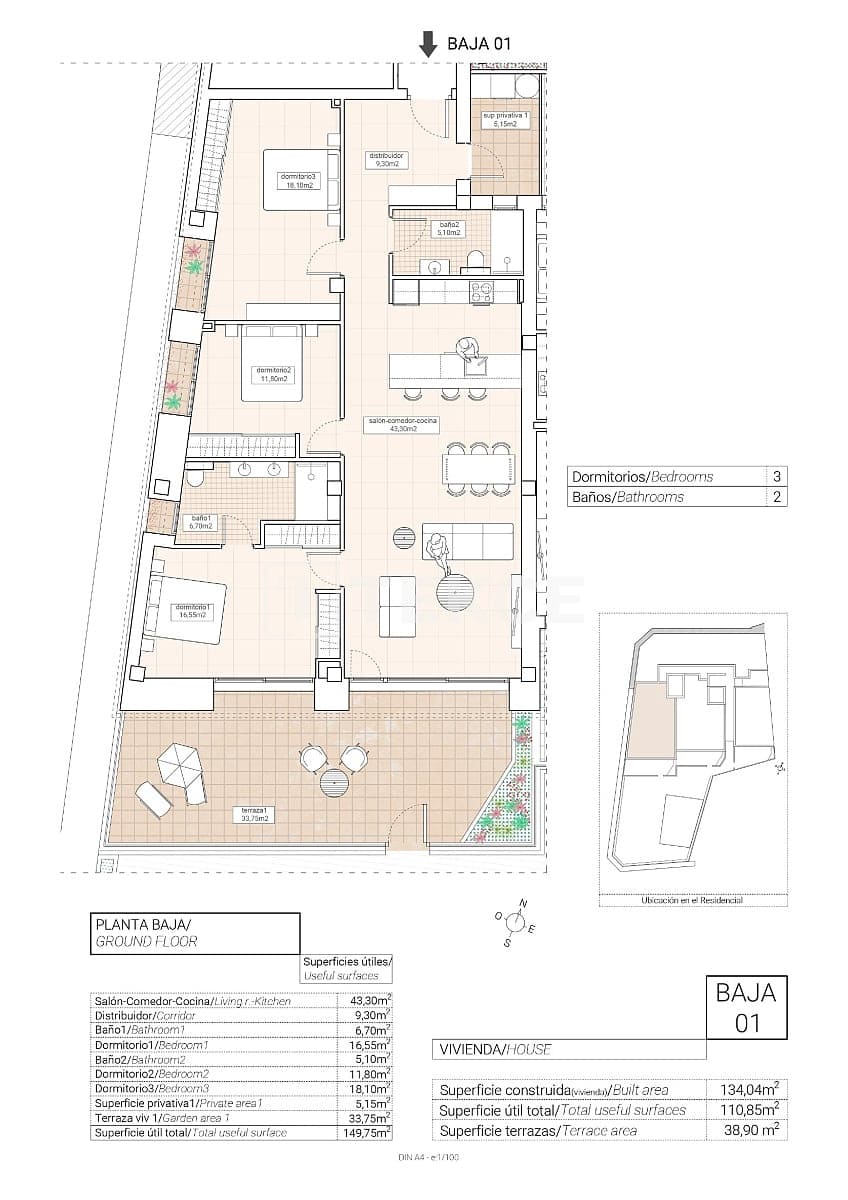 2 slaapkamer Flat te koop in Hondon de las Nieves met zwembad garage - € 240.000 (Ref: 8965182)