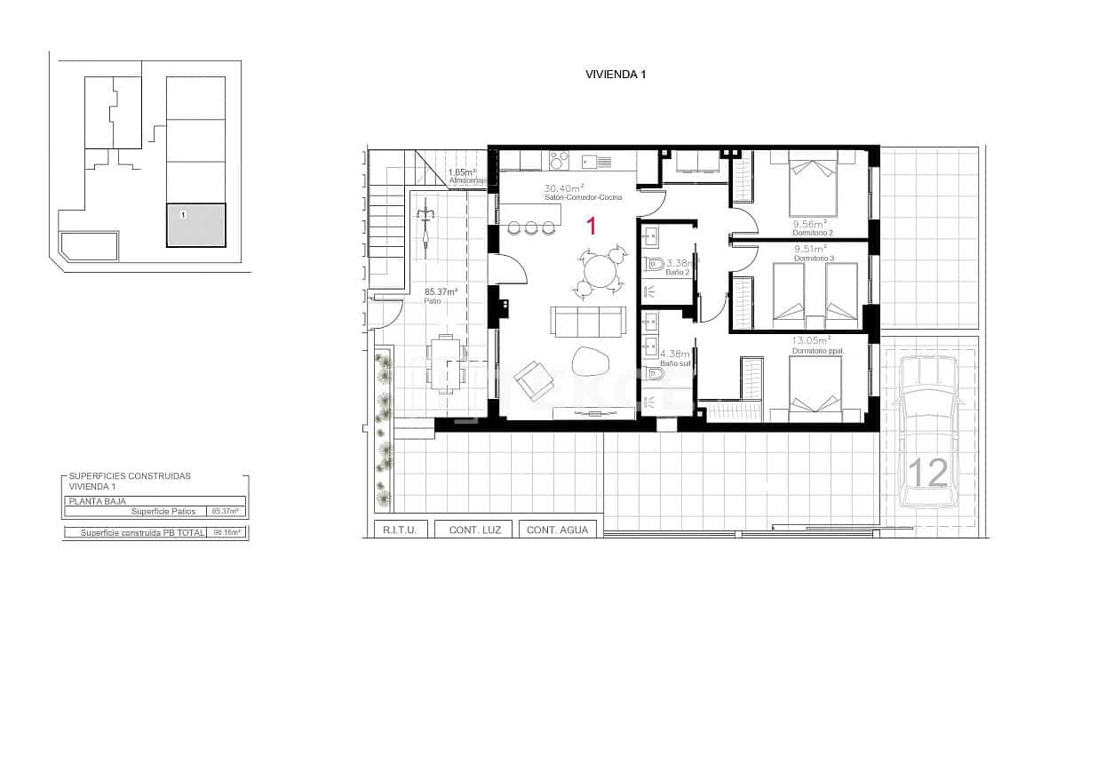 2 sovrum Lägenhet till salu i Pilar de la Horadada med pool - 260 000 € (Ref: 8965216)