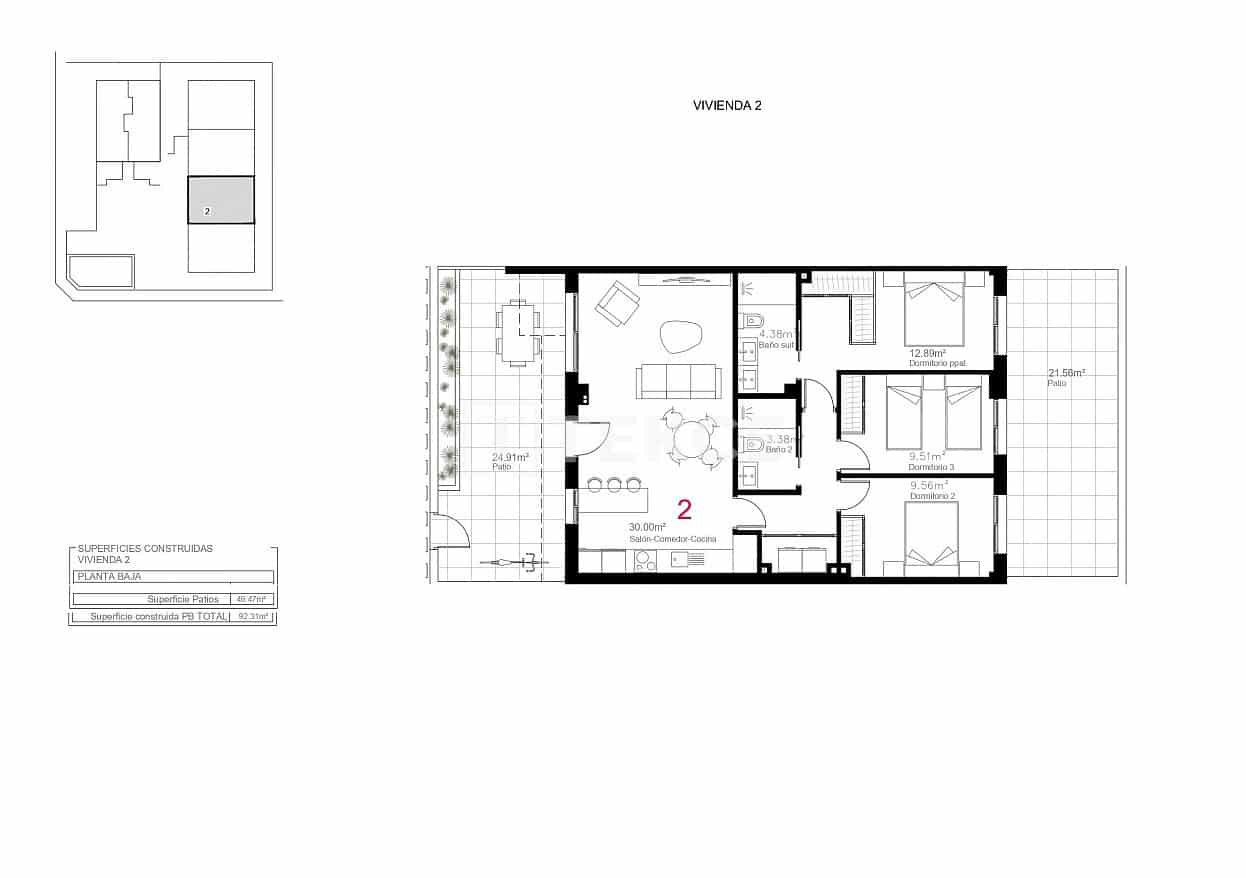 2 sovrum Lägenhet till salu i Pilar de la Horadada med pool - 260 000 € (Ref: 8965216)