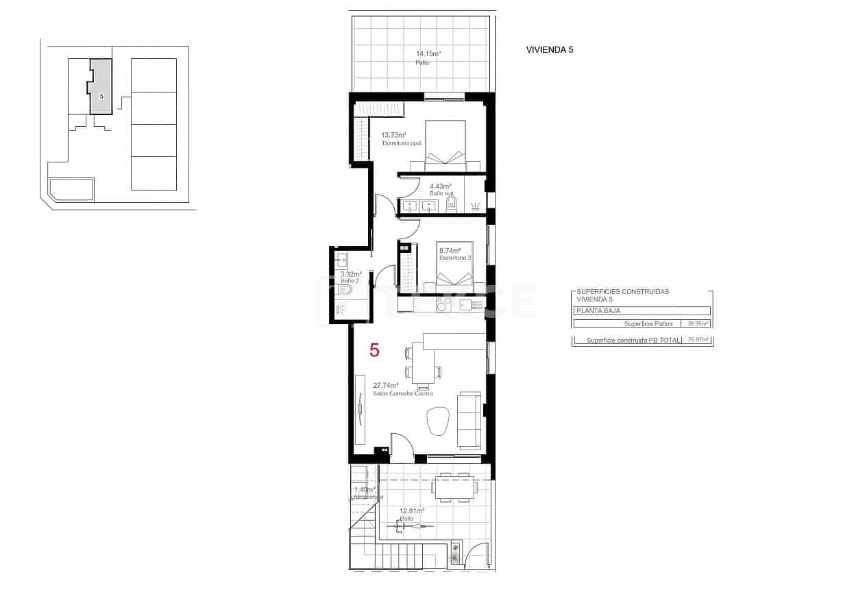 2 sovrum Lägenhet till salu i Pilar de la Horadada med pool - 260 000 € (Ref: 8965216)