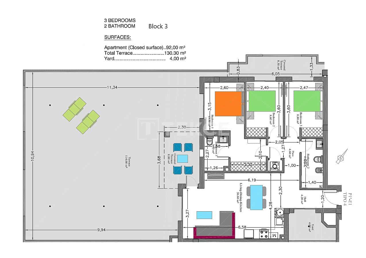 2 makuuhuone Asunto myytävänä paikassa Villamartin mukana uima-altaan - 283 000 € (Ref: 8965265)