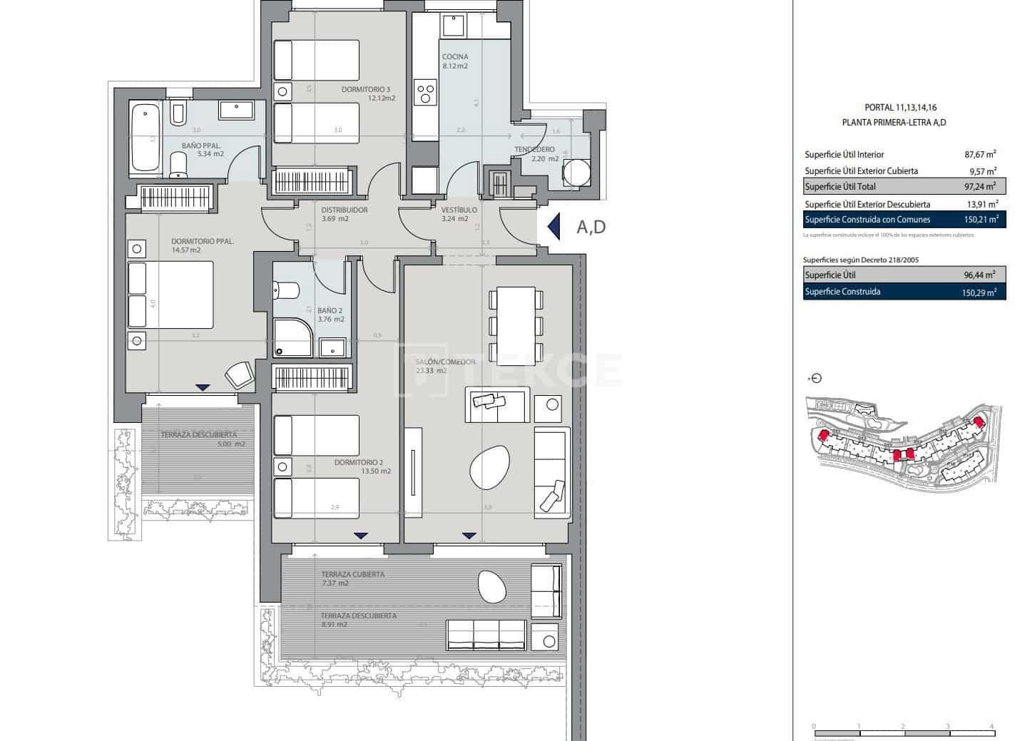 3 sypialnia Mieszkanie na sprzedaż w Bahia Dorada z basenem - 336 000 € (Ref: 8965308)