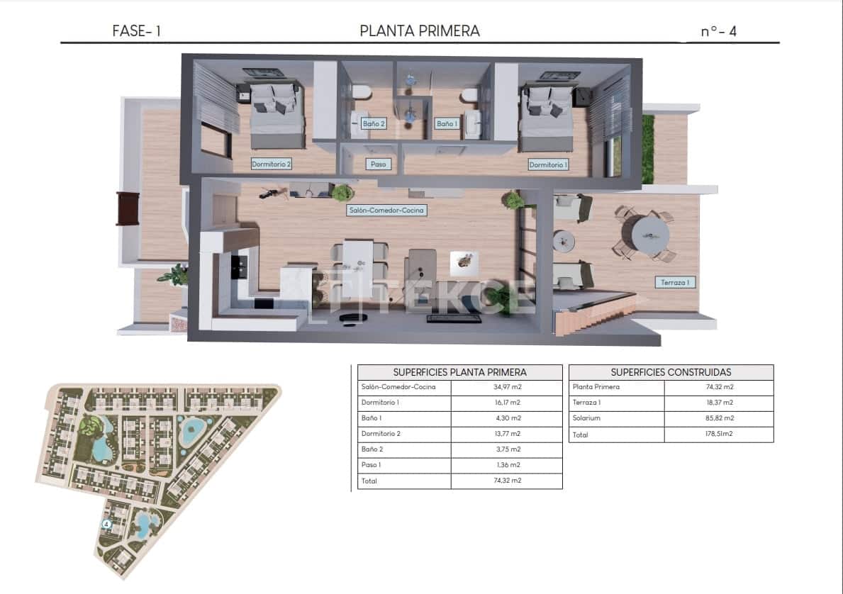 2 sypialnia Mieszkanie na sprzedaż w Los Altos z basenem - 300 000 € (Ref: 8965315)