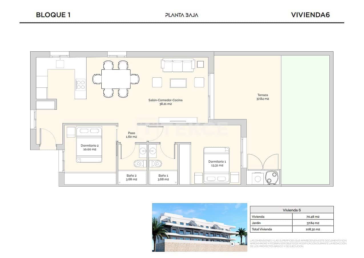 2 chambre Appartement à vendre à Finestrat avec piscine - 310 000 € (Ref: 8965329)