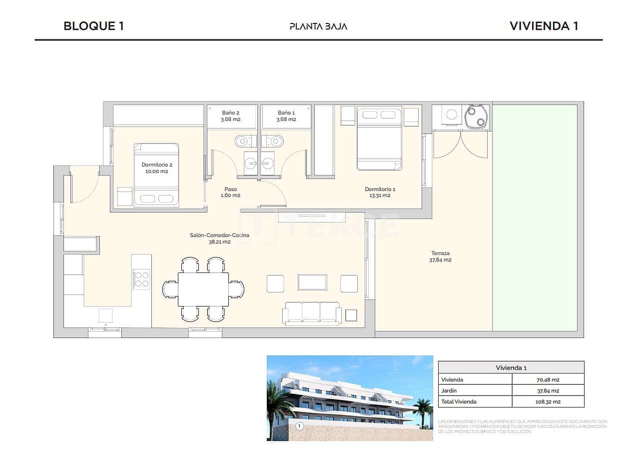 2 chambre Appartement à vendre à Finestrat avec piscine - 310 000 € (Ref: 8965329)