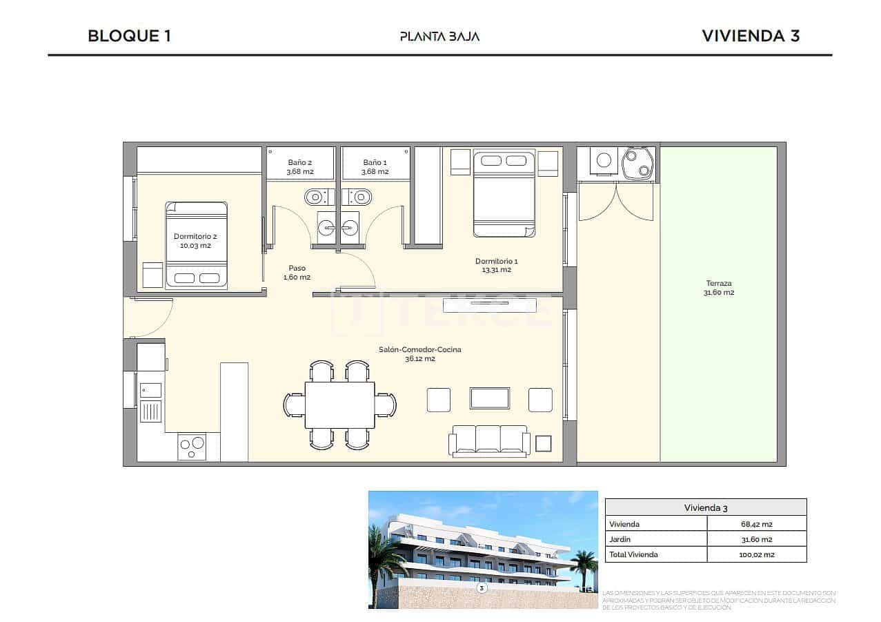 2 chambre Appartement à vendre à Finestrat avec piscine - 310 000 € (Ref: 8965329)