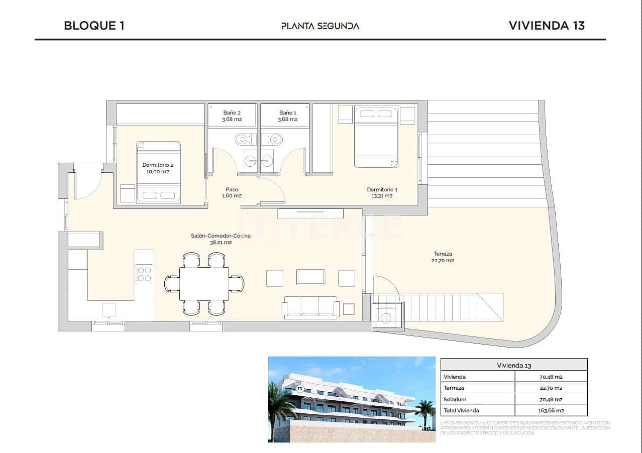 2 chambre Appartement à vendre à Finestrat avec piscine - 310 000 € (Ref: 8965329)