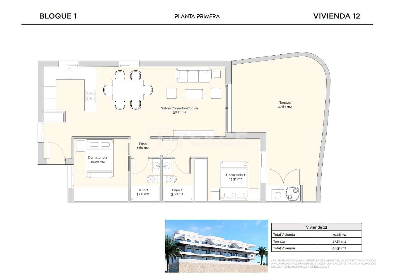 2 soveværelse Lejlighed til salg i Finestrat med swimmingpool - € 360.000 (Ref: 8965330)