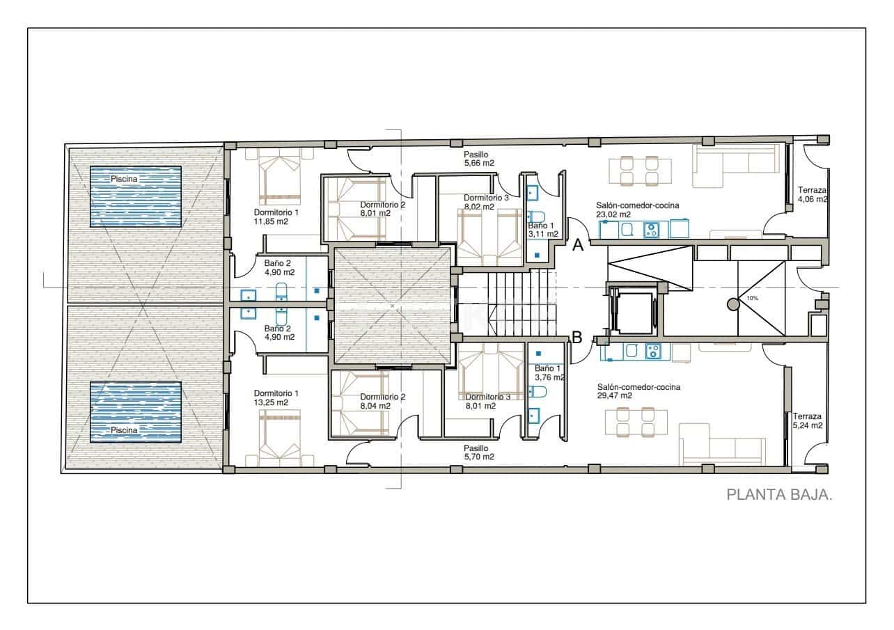 Piso de 3 habitaciones en Guardamar del Segura en venta con piscina - 350.000 € (Ref: 8965434)