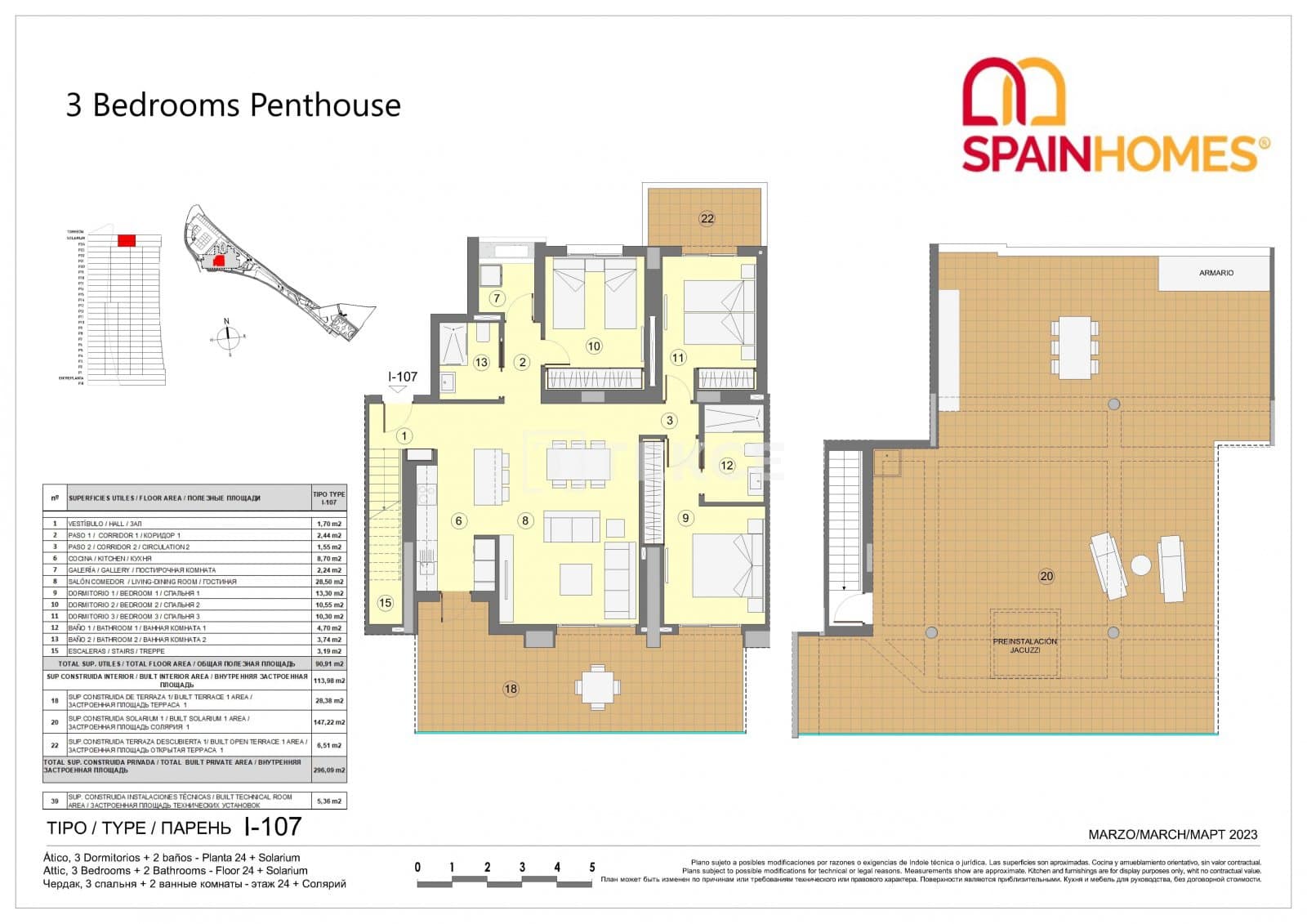 3 sypialnia Mieszkanie na sprzedaż w Benidorm z basenem - 800 000 € (Ref: 8965601)