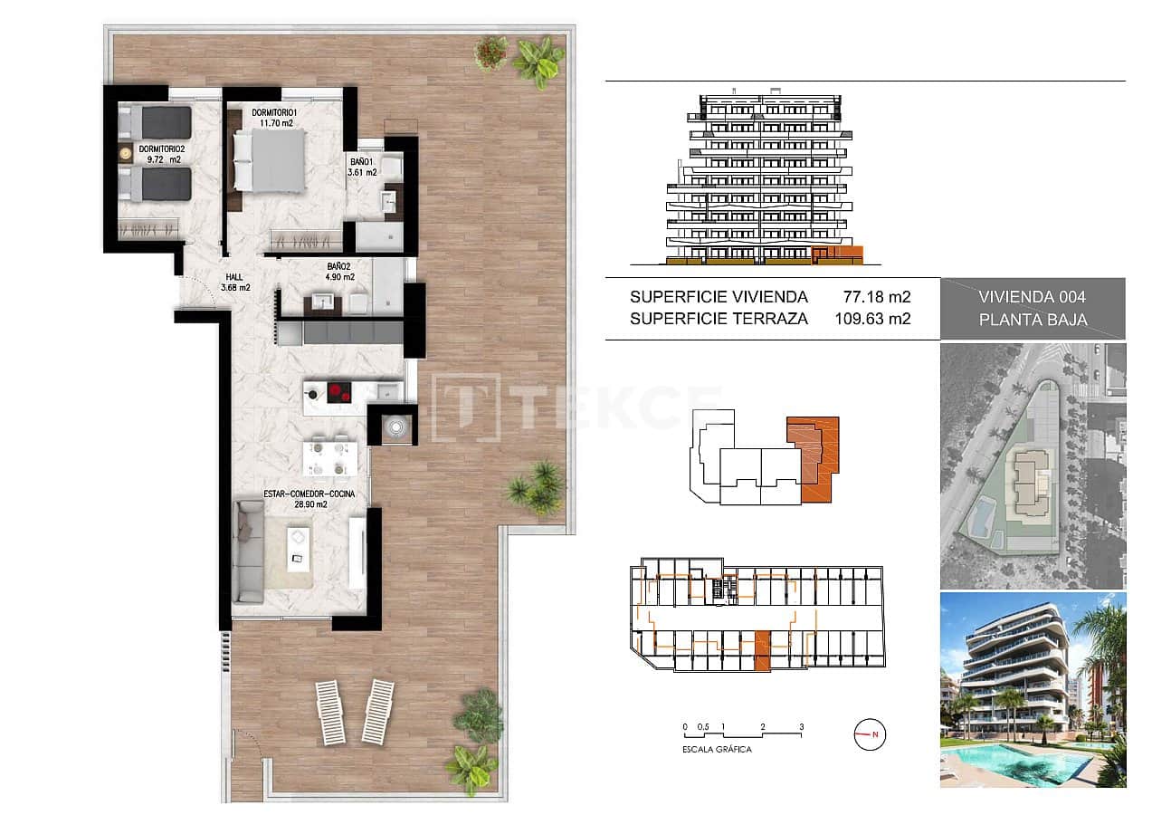 2 soverom Leilighet til salgs i Guardamar del Segura med svømmebasseng - € 449 000 (Ref: 8965618)