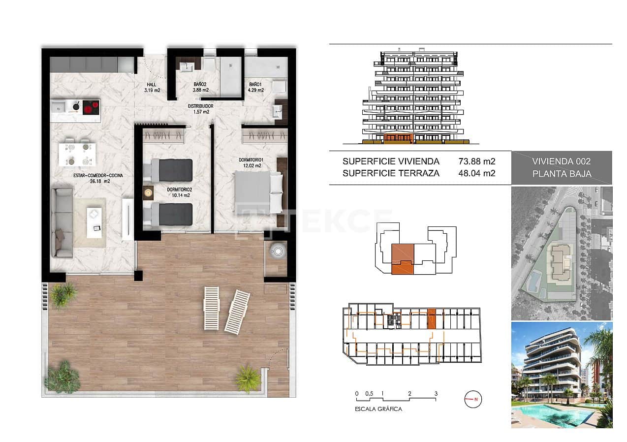 2 soverom Leilighet til salgs i Guardamar del Segura med svømmebasseng - € 449 000 (Ref: 8965618)