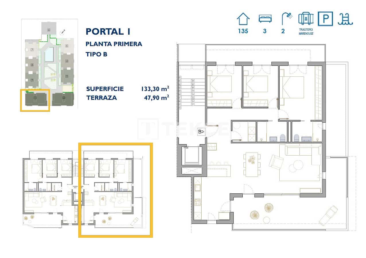 2 slaapkamer Flat te koop in San Pedro del Pinatar met zwembad - € 265.000 (Ref: 8965624)