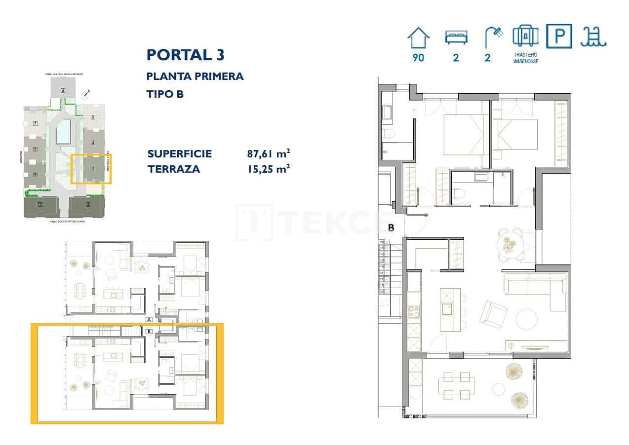 2 slaapkamer Flat te koop in San Pedro del Pinatar met zwembad - € 265.000 (Ref: 8965624)