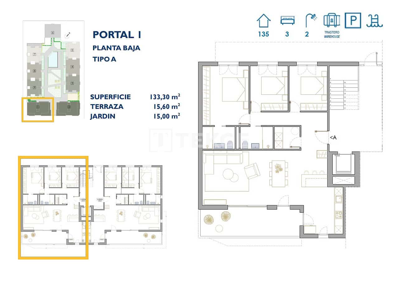 3 bedroom Flat for sale in San Pedro del Pinatar with pool - € 300,000 (Ref: 8965626)