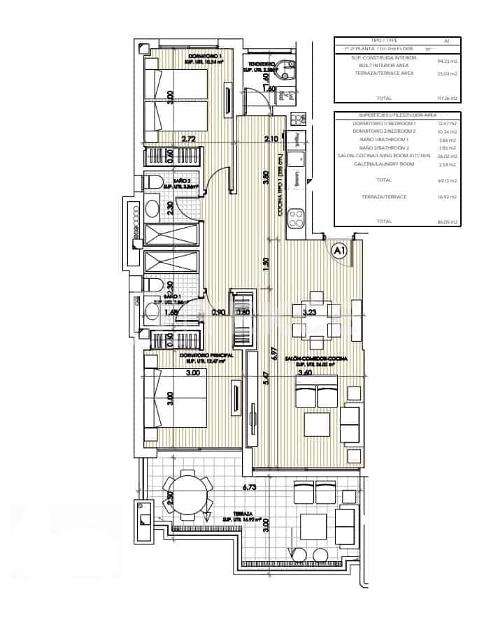 2 slaapkamer Flat te koop in Playa Flamenca met zwembad - € 425.000 (Ref: 8965634)