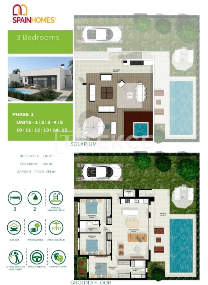 3 sovrum Villa till salu i Condado de Alhama med pool - 305 000 € (Ref: 8965638)