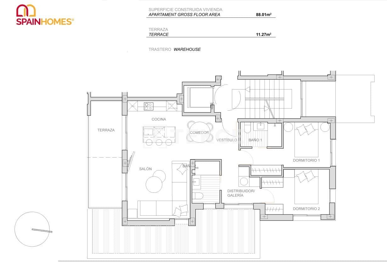 3 sypialnia Mieszkanie na sprzedaż w Torre-Pacheco z basenem - 420 000 € (Ref: 8965642)