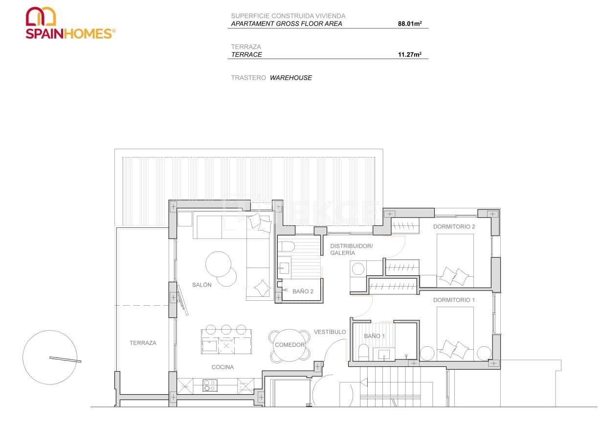 3 sypialnia Mieszkanie na sprzedaż w Torre-Pacheco z basenem - 420 000 € (Ref: 8965642)