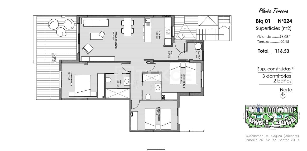 2 bedroom Flat for sale in El Raso with pool - € 294,000 (Ref: 8965761)