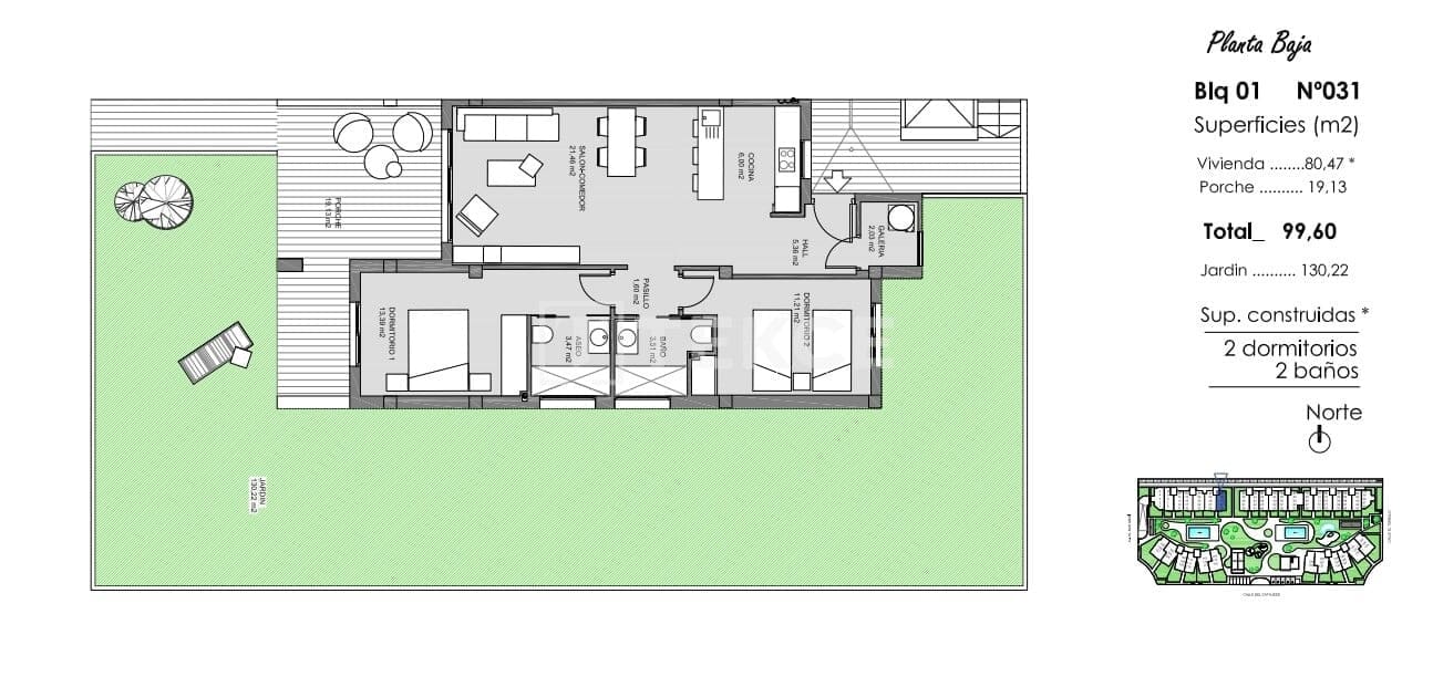 2 bedroom Flat for sale in El Raso with pool - € 294,000 (Ref: 8965761)