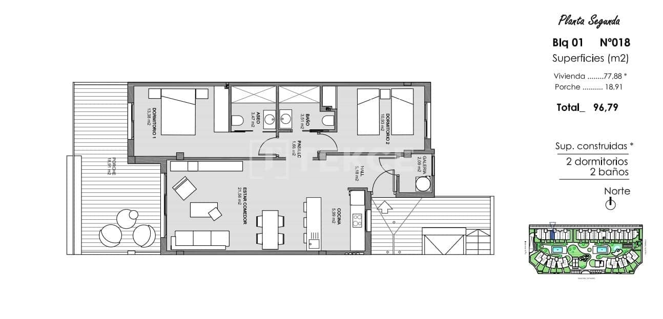 2 bedroom Flat for sale in El Raso with pool - € 294,000 (Ref: 8965761)