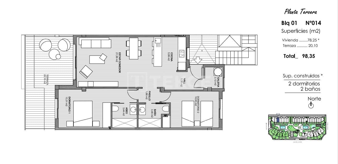 2 bedroom Flat for sale in El Raso with pool - € 294,000 (Ref: 8965761)