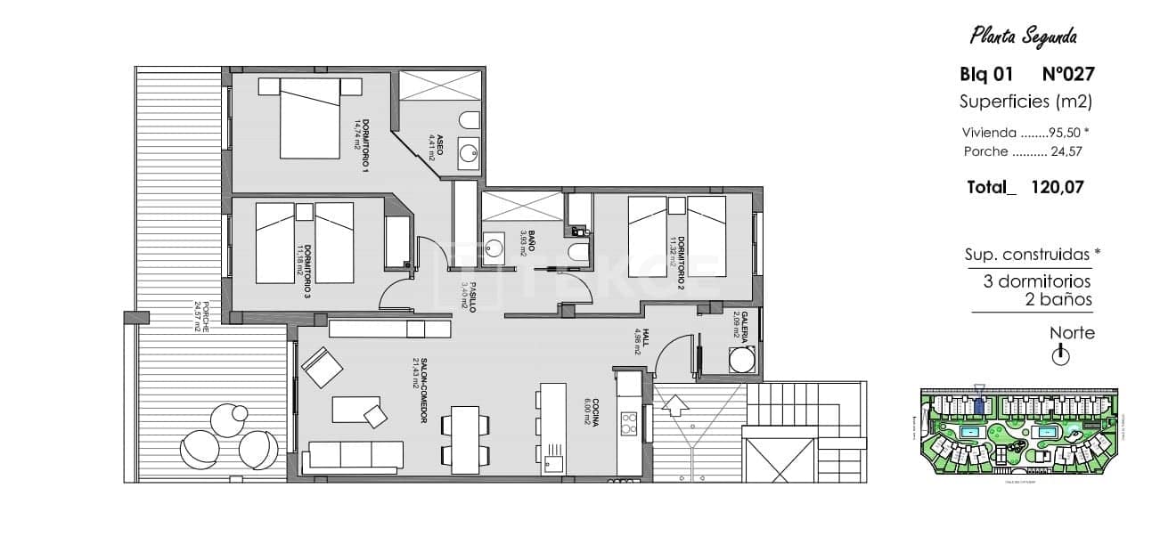 2 bedroom Flat for sale in El Raso with pool - € 294,000 (Ref: 8965761)