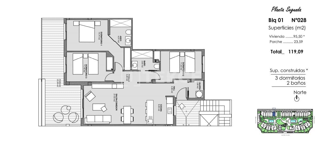 2 bedroom Flat for sale in El Raso with pool - € 294,000 (Ref: 8965761)