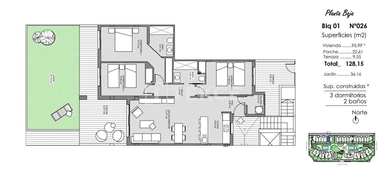 2 bedroom Flat for sale in El Raso with pool - € 294,000 (Ref: 8965761)