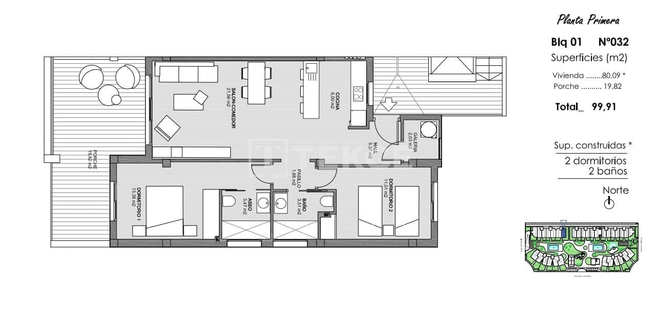2 bedroom Flat for sale in El Raso with pool - € 294,000 (Ref: 8965761)