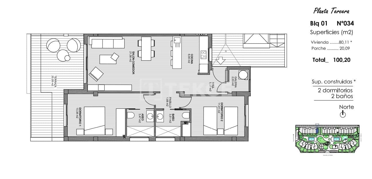 2 bedroom Flat for sale in El Raso with pool - € 294,000 (Ref: 8965761)
