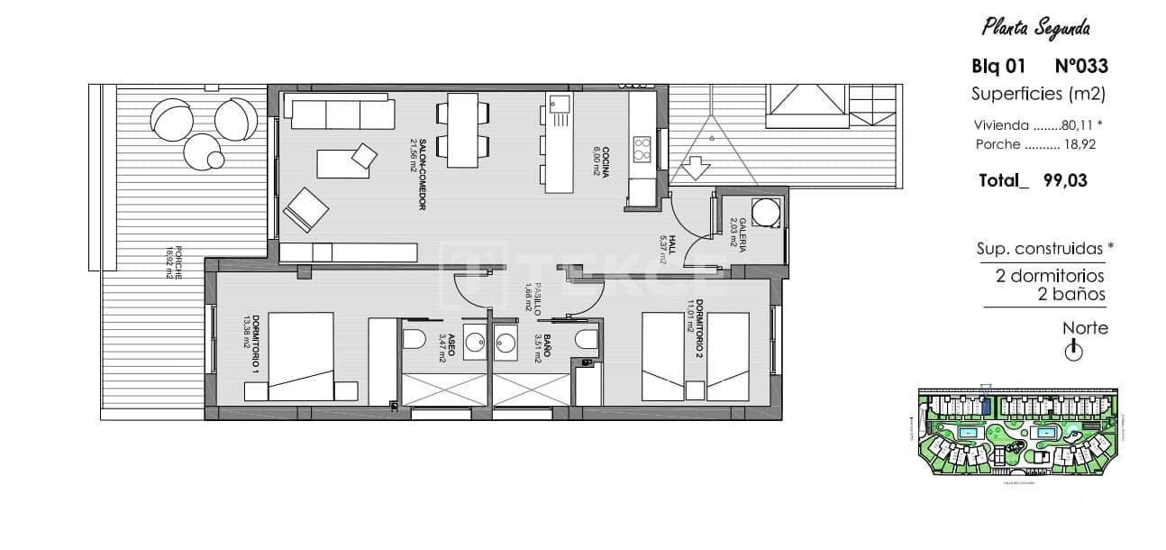 2 bedroom Flat for sale in El Raso with pool - € 294,000 (Ref: 8965761)