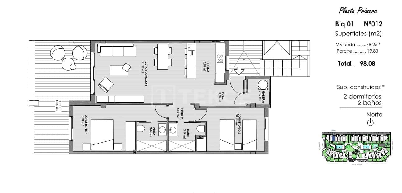 2 bedroom Flat for sale in El Raso with pool - € 294,000 (Ref: 8965761)