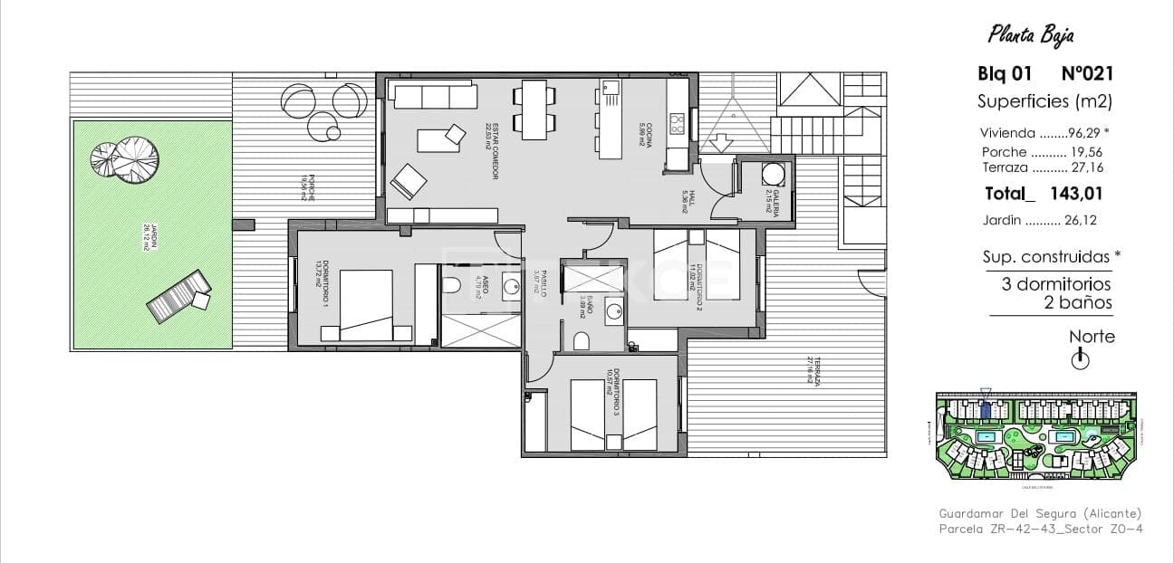 2 sypialnia Mieszkanie na sprzedaż w El Raso z basenem - 370 000 € (Ref: 8965764)