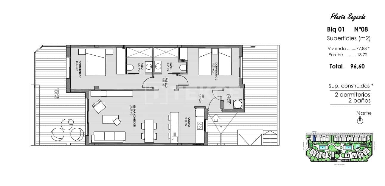 2 sypialnia Mieszkanie na sprzedaż w El Raso z basenem - 370 000 € (Ref: 8965764)