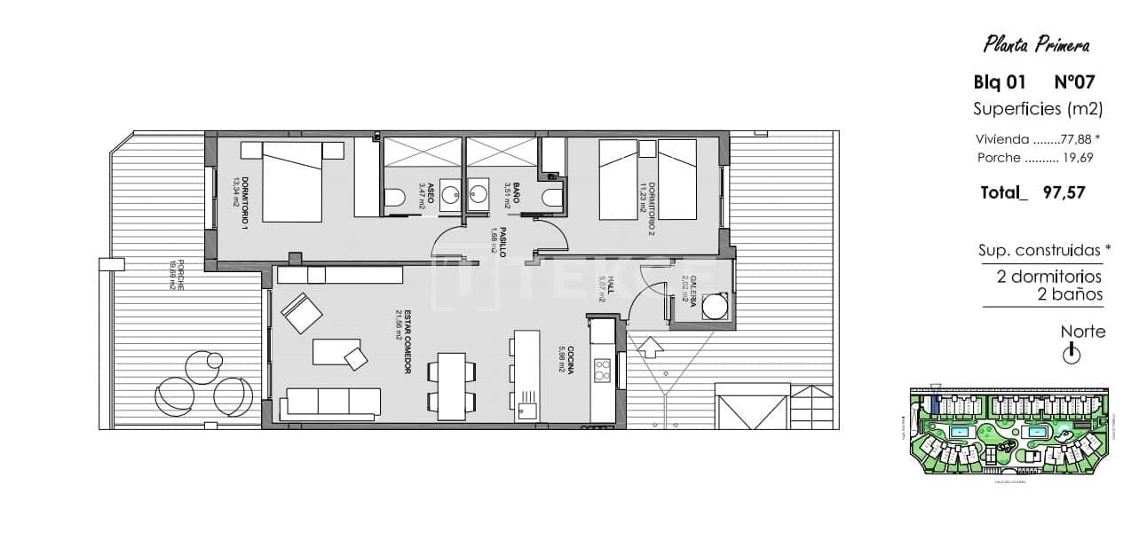 2 sypialnia Mieszkanie na sprzedaż w El Raso z basenem - 370 000 € (Ref: 8965764)
